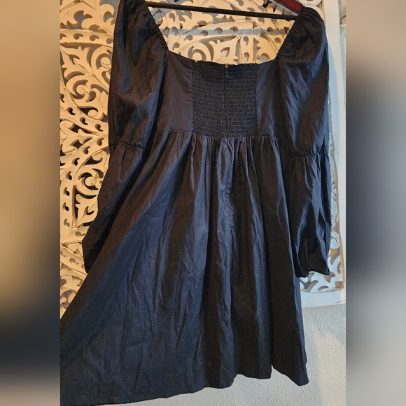 REFORMATION MICHAELA BABYDOLL MINI BLACK DRESS PUFF SLEEVES SIZE 8 - Picture 15 of 16